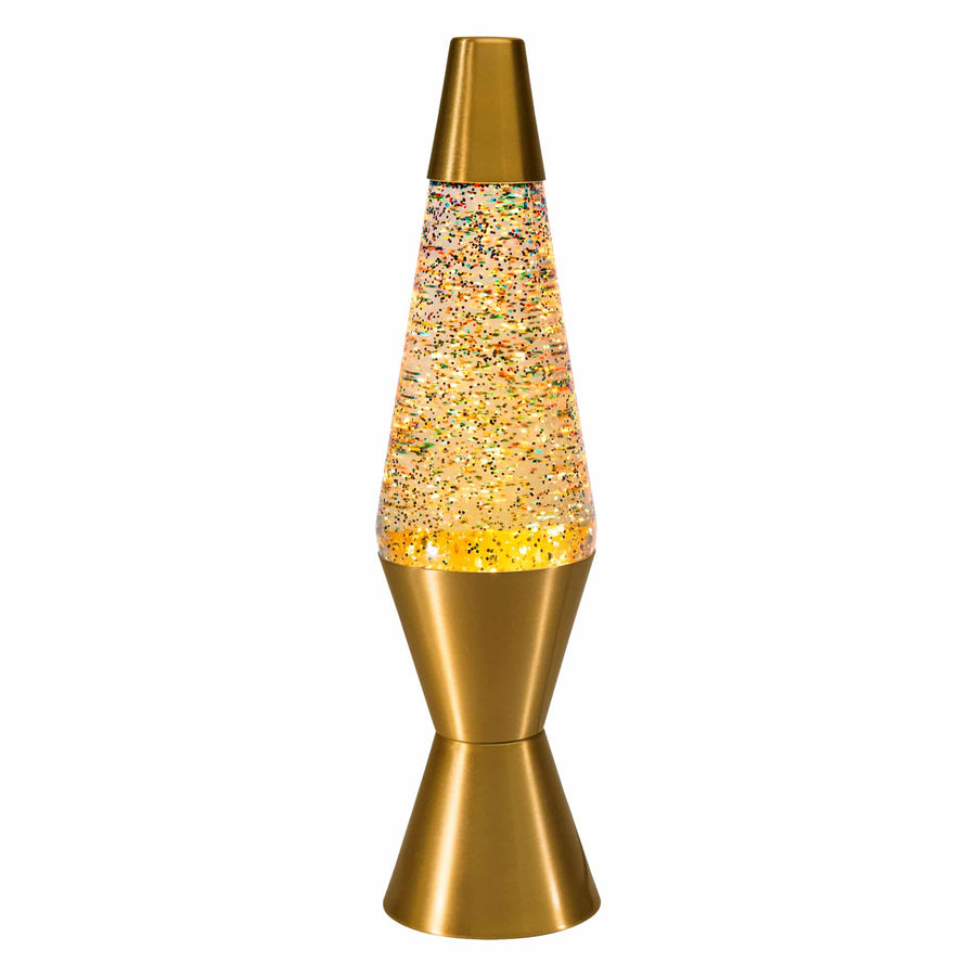 14.5″ LAVA LAMP RAINBOW GLITTER – CLEAR/GOLD Y0
